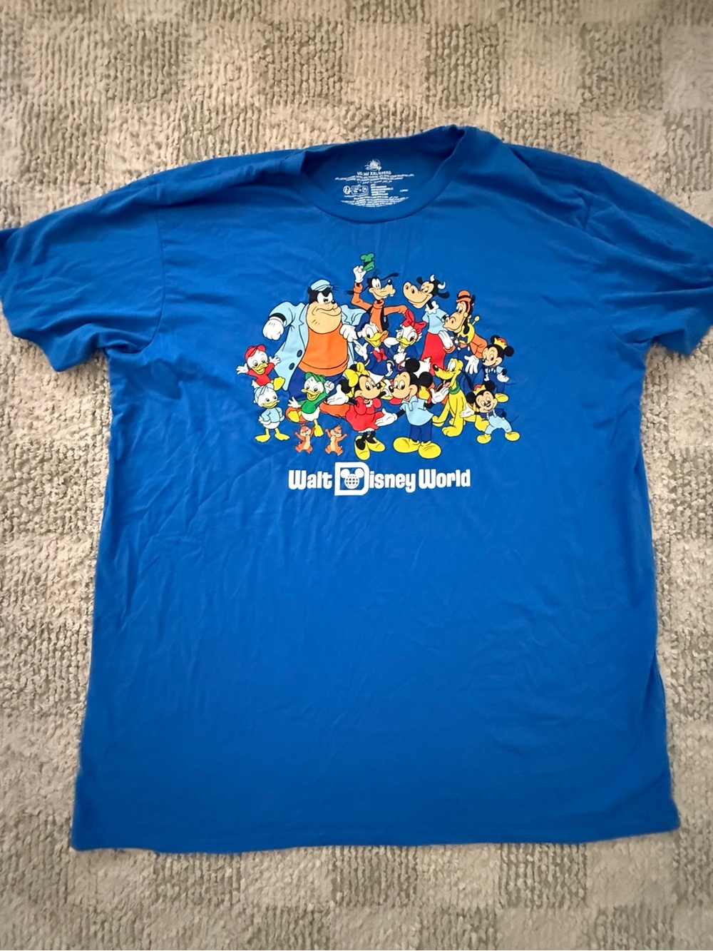 Disney Men’s Short Sleeve Tee - Royal Blue with Character Print